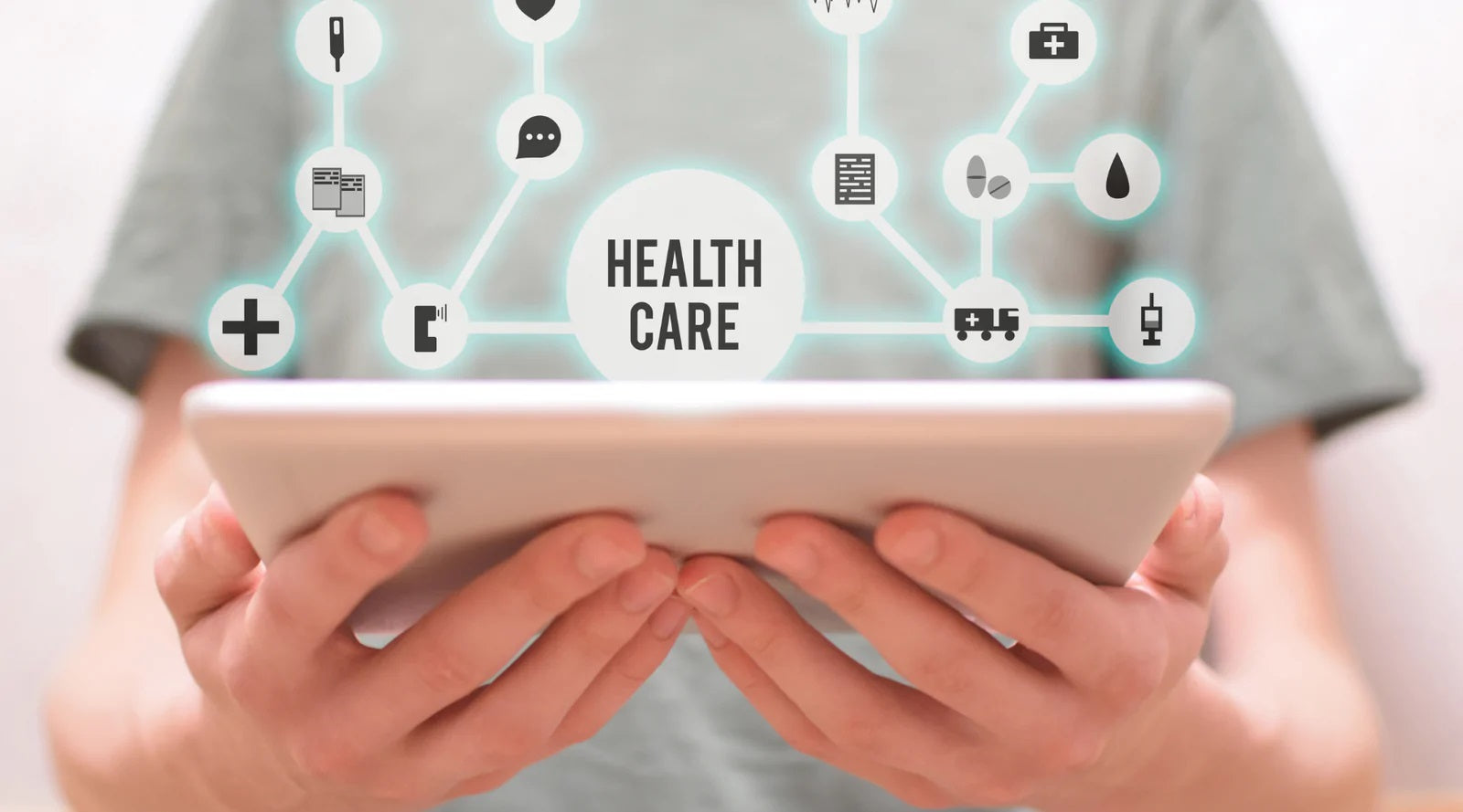 Health Care Nurse holding a tablet